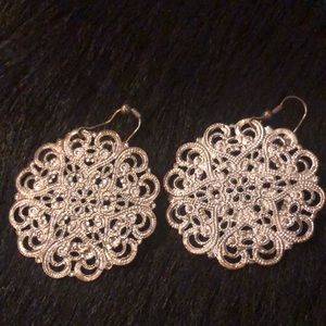 Silver Round Medallion Earrings